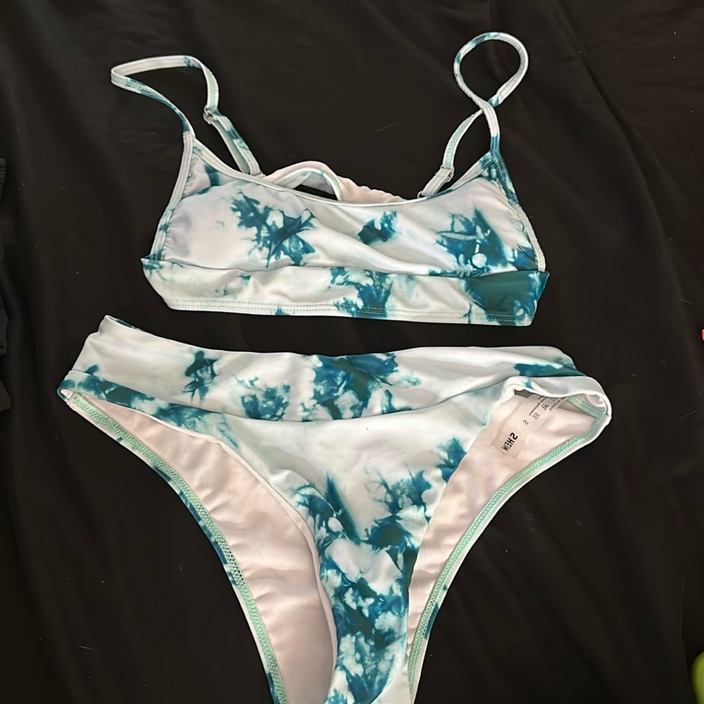 SHEIN marble Blue Bikini NEW SIZE 4